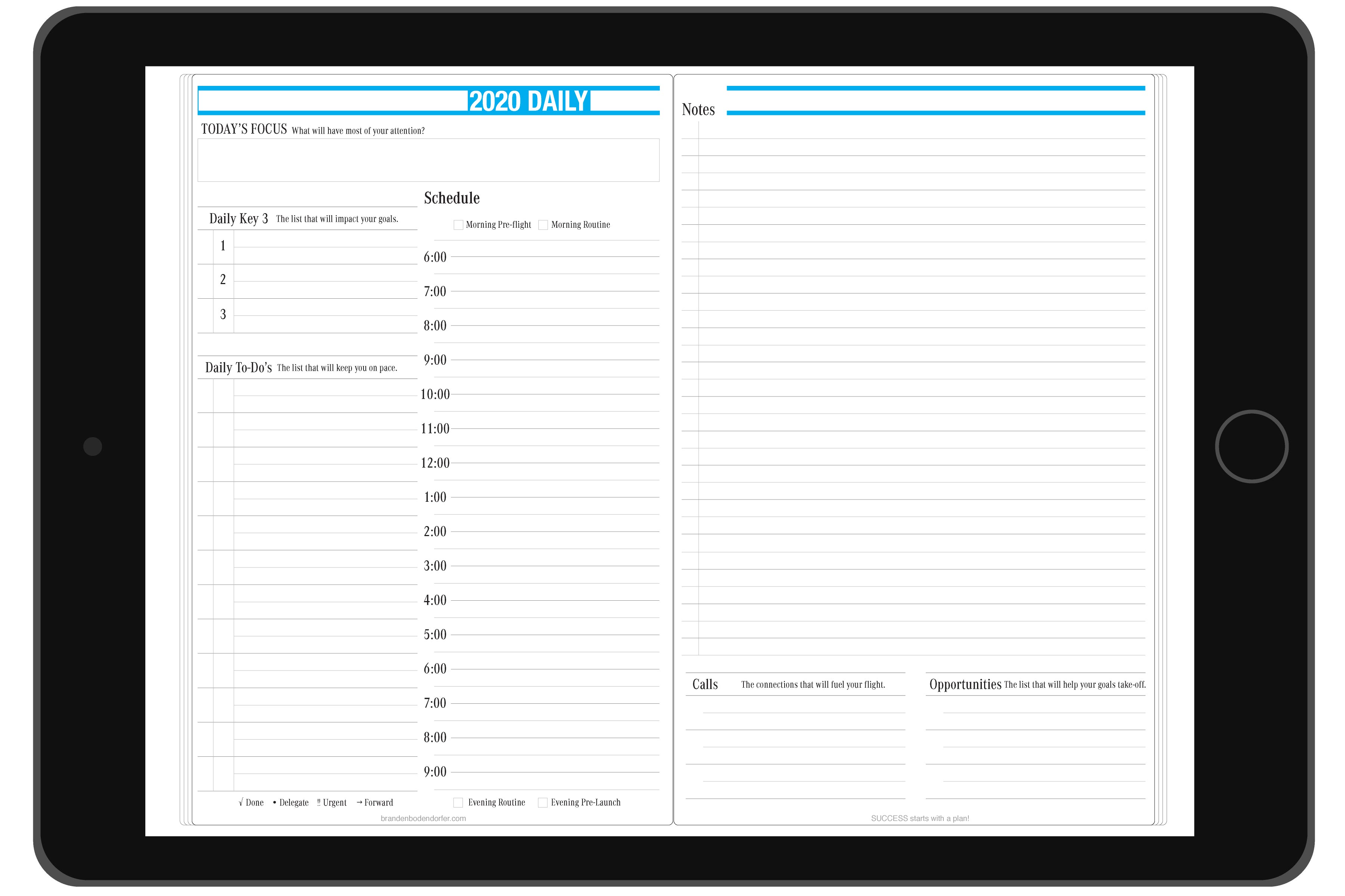 2019 Monthly/Daily Planner for OneNote Branden Bodendorfer Key2Success