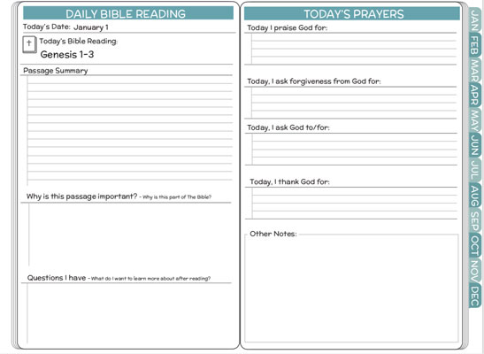 Digital Daily Bible Reading Journal & Prayer Book