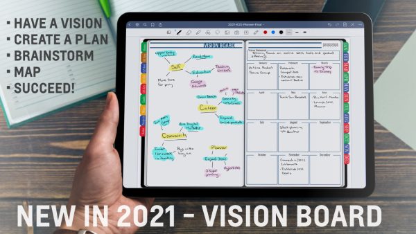 2021 iPad Digital Planner For GoodNotes - Vision Board