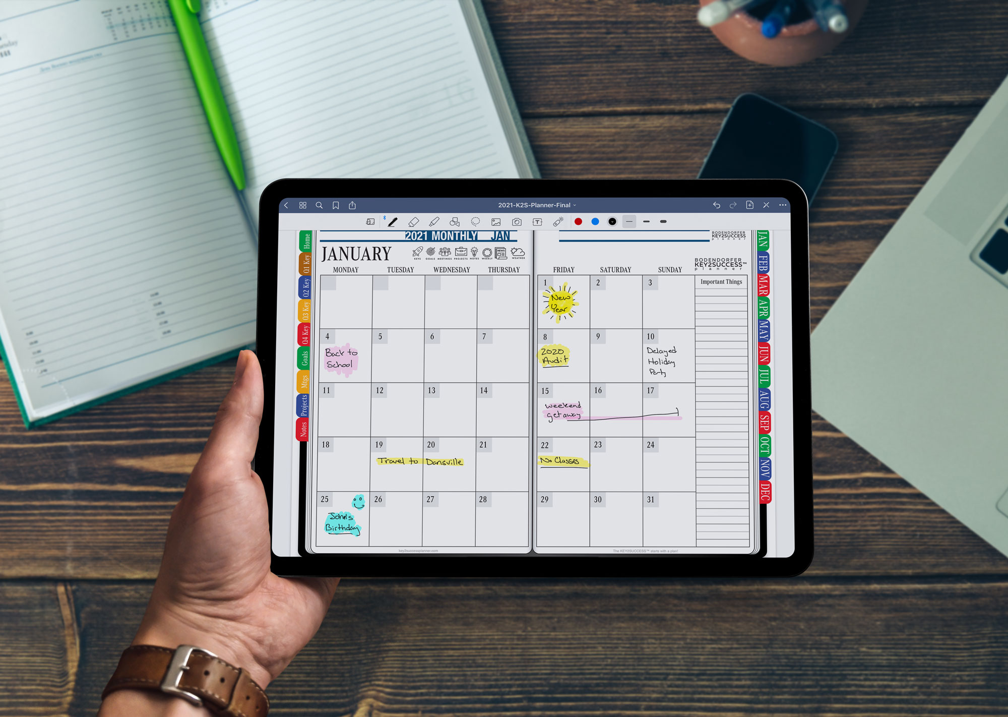 2021 Digital Planner for ReMarkable 2 | Branden Bodendorfer – Key2Success