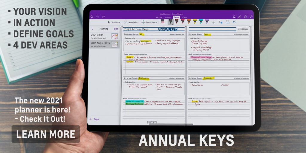 KEY2SUCCESS 2021 DIGITAL PLANNER ANNUAL KEYS PAGE out
