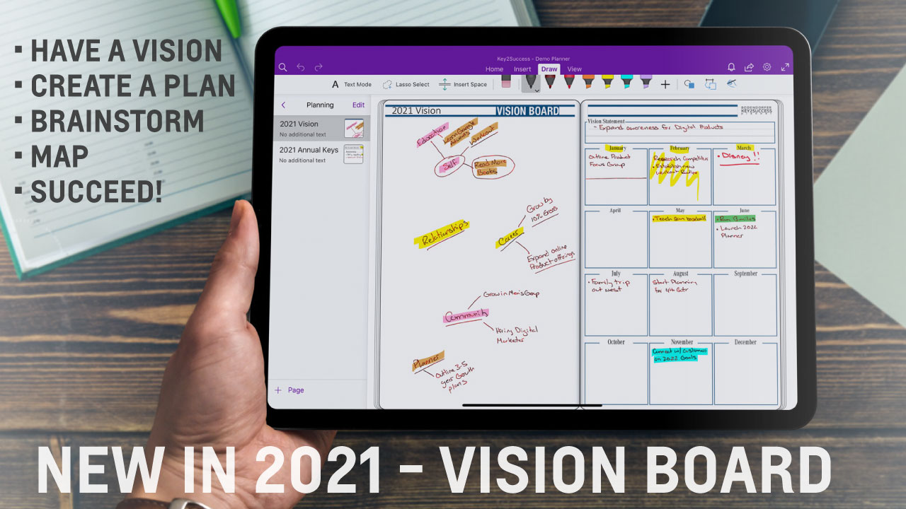 Vision Board Planner Insert, Digital Planners, Web Design