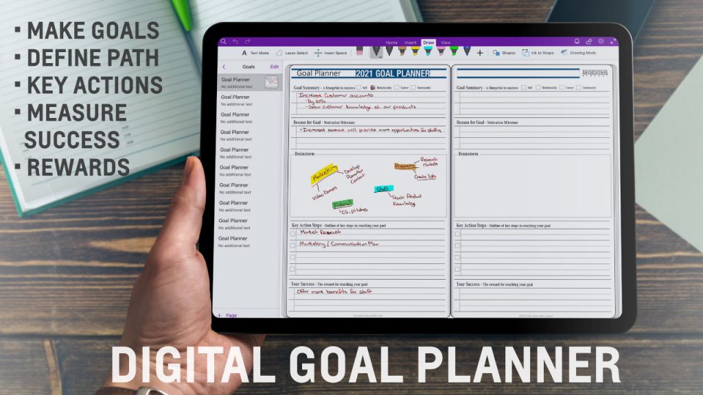 iPad Pro digital goal planner web