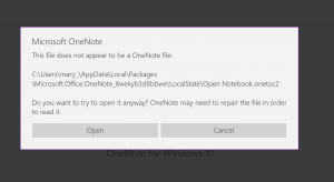 File Does Not Appear to Be a OneNote file