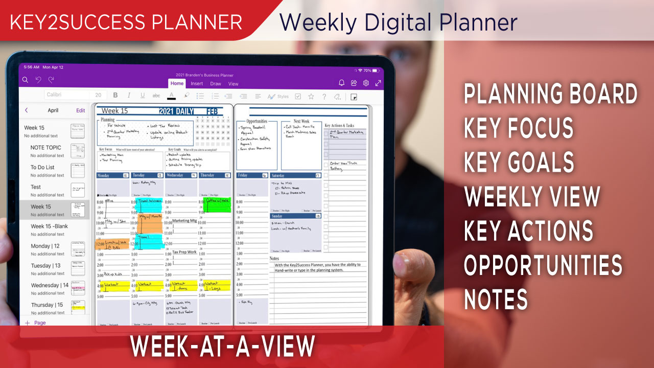 Weekly At A View Planning Page