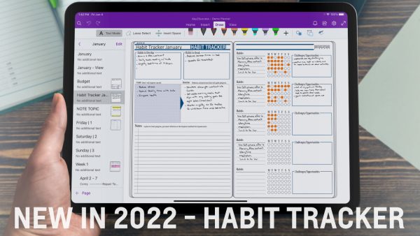 2022 ipad onenote Digital Planner Habit Tracker