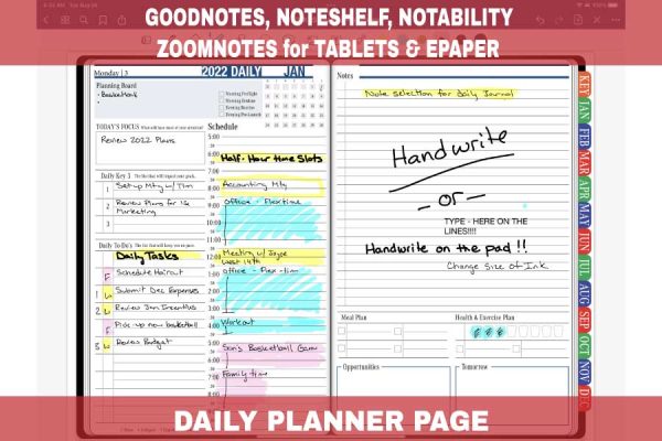 GoodNotes 2022 Daily Planner Page