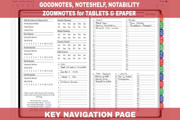 GoodNotes 2022 Key Navigation Page