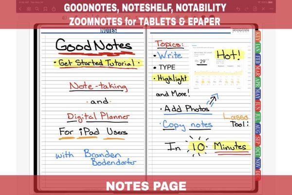 GoodNotes 2022 Note Page