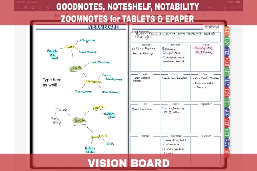 GoodNotes 2022 Vision Board Page
