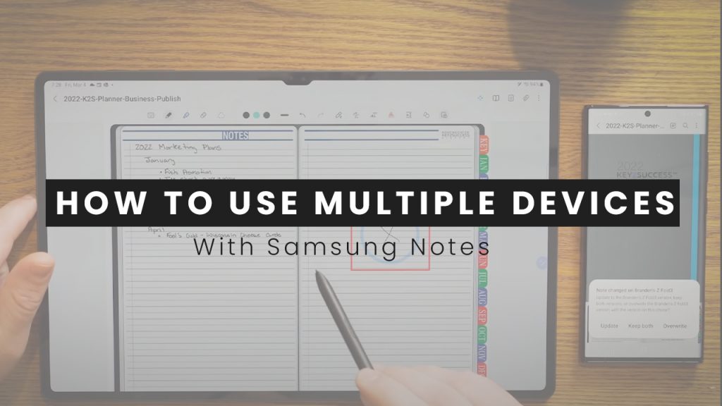 use multiple devices with samsung notes