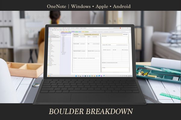 Surface Pro Onenote Digital Planner Boulder Breakdown scaled
