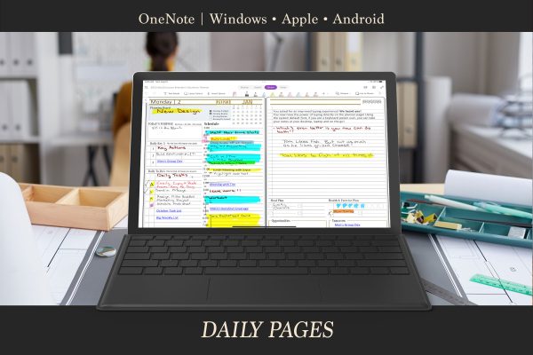Surface Pro Onenote Digital Planner Daily Pages scaled