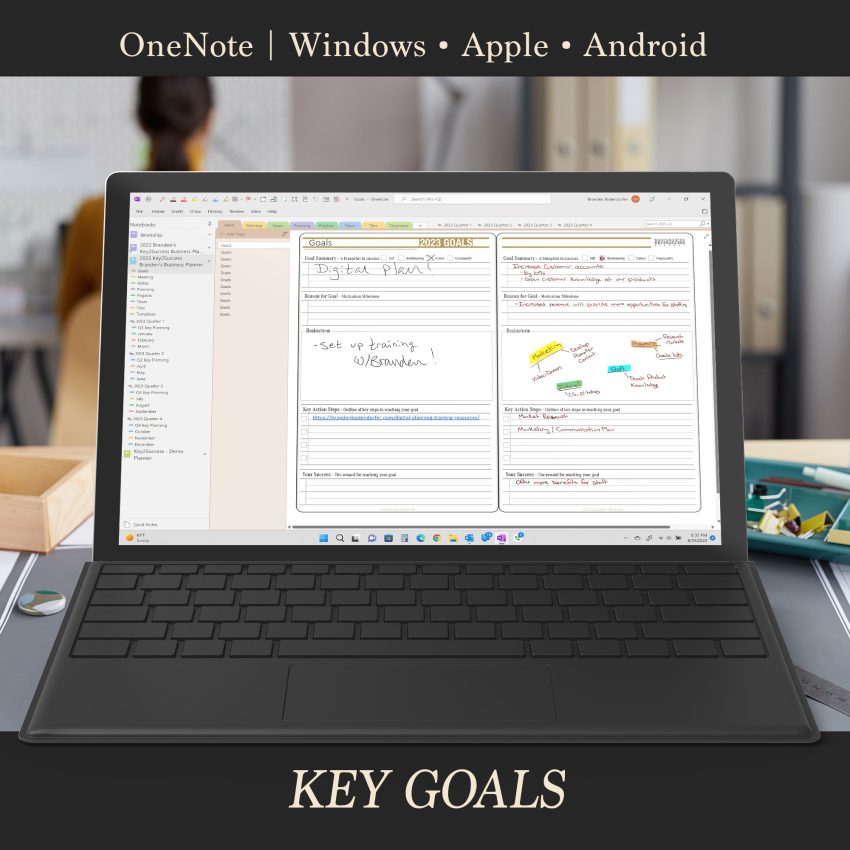 2024 OneNote Personal Digital Planner Branden Bodendorfer Key2Success