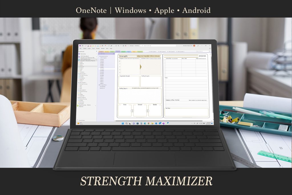 2024 OneNote HYPERLINKED Business Digital Planner   Surface Pro Onenote Digital Planner Strength Maximizer 1024x683 