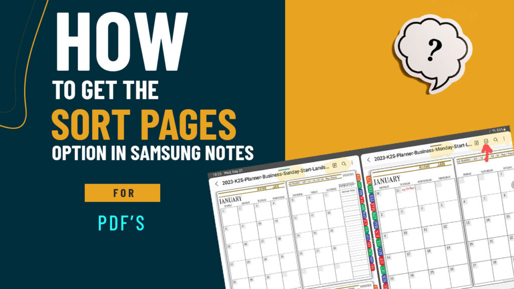 How to get the Sort Pages Option for PDFs in Samsung Notes