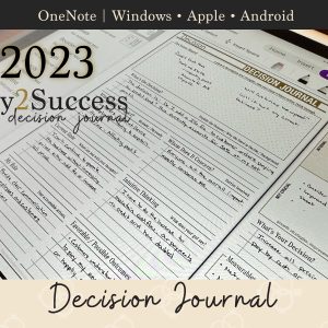 2023 OneNote Key2Success Decision Journal