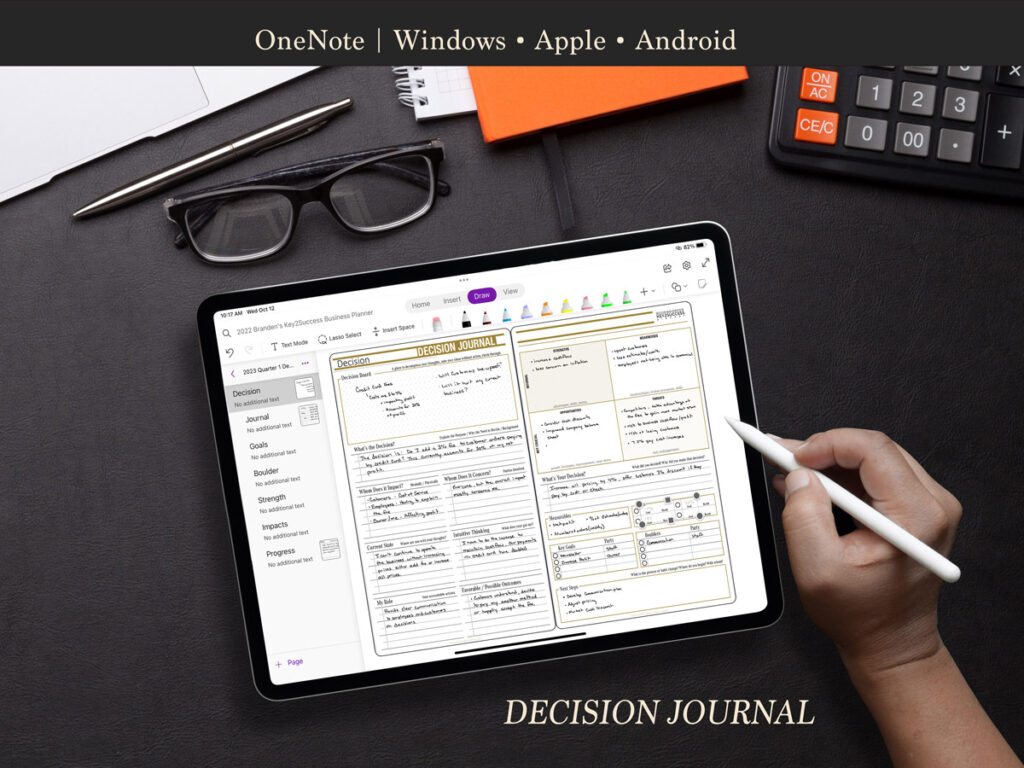 2023 OneNote Decision Journal