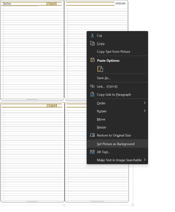 How to Duplicate Background Image in OneNote