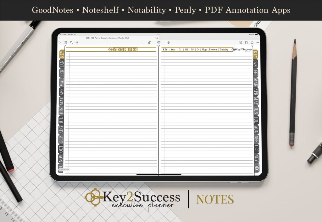 pdf planner notes journal page
