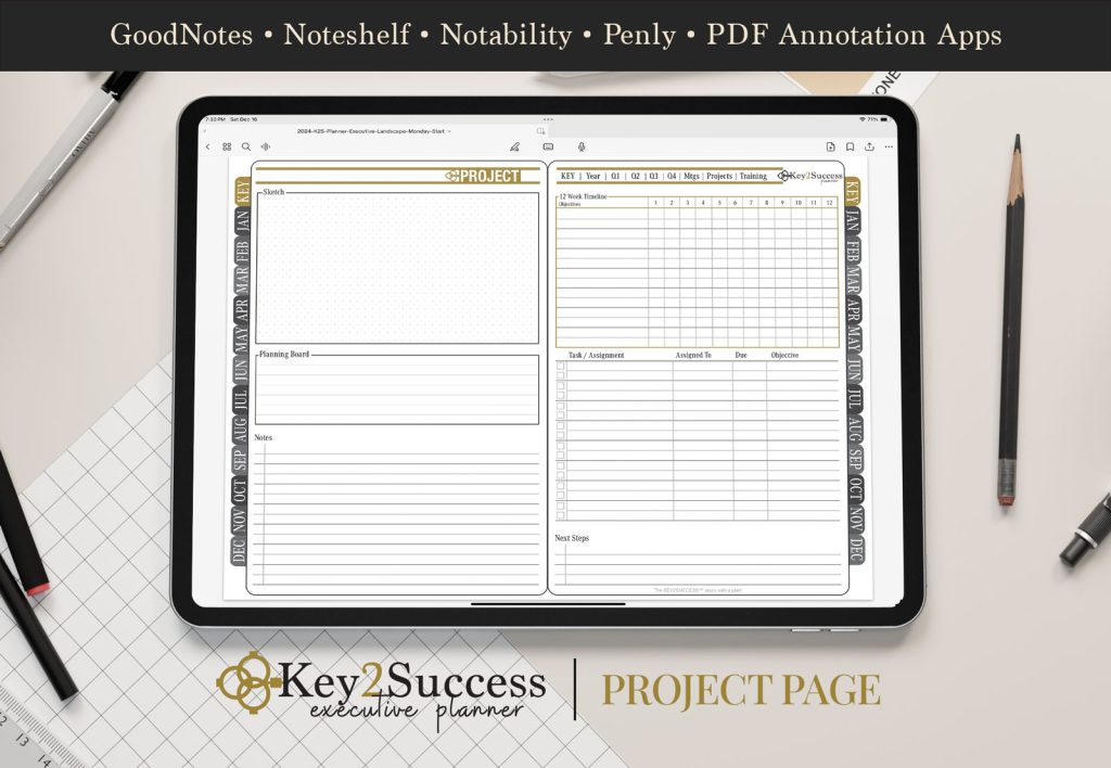 PDF planner project page