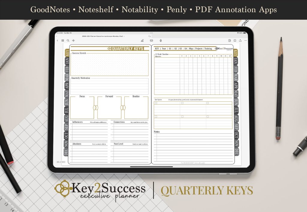 PDF planner quarterly keys