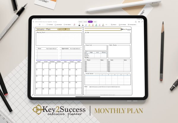 Key2Success OneNote Planner Monthly Plan