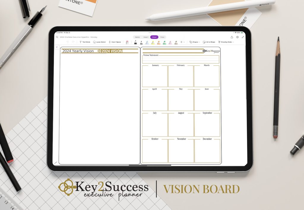 Key2Success OneNote Digital Planner Vision Board