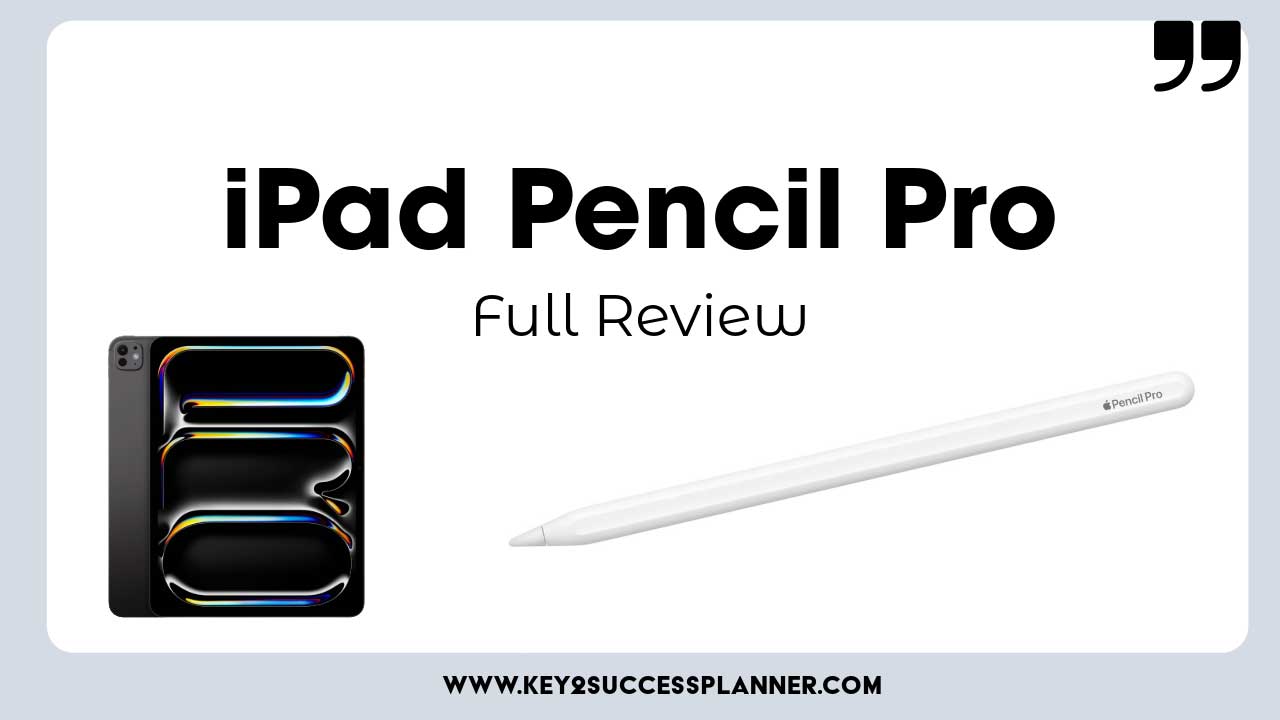 iPad Pencil Pro digital stylus and iPad design, featured in full review on digital planning tools.