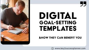 digital goal setting template header image with branden using planner