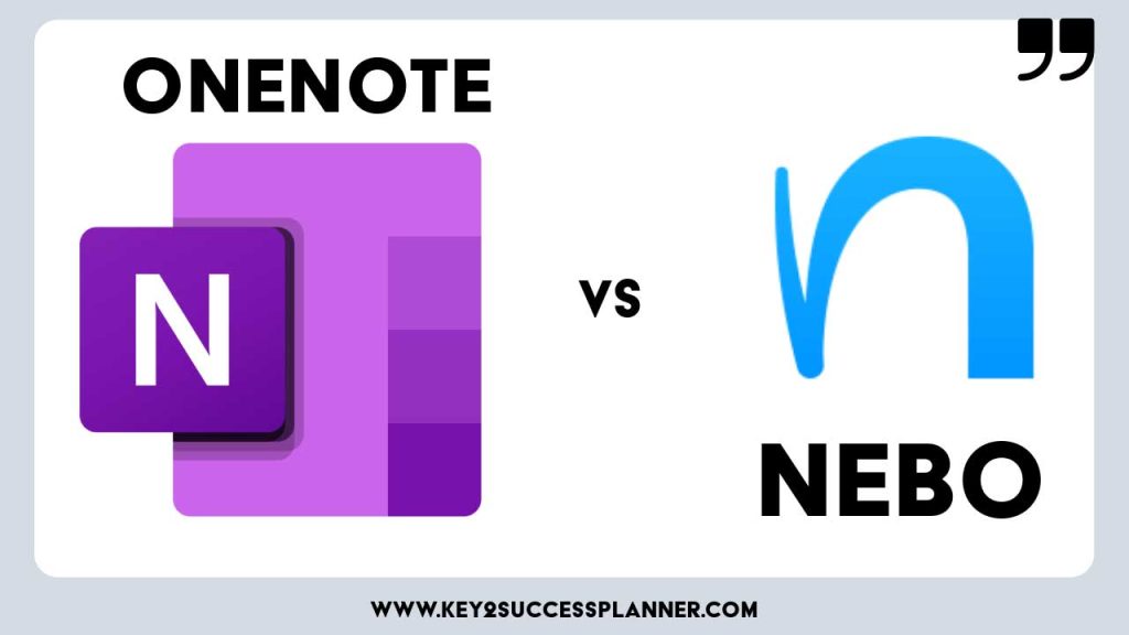 onenote vs nebo app with logos and text header image