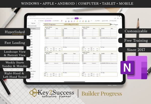 2025 Key2Success Planner OneNote Builder Progress