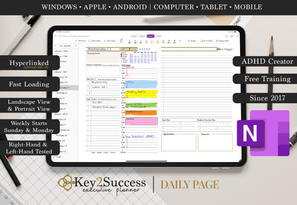 OneNote Digital Planner Daily Page