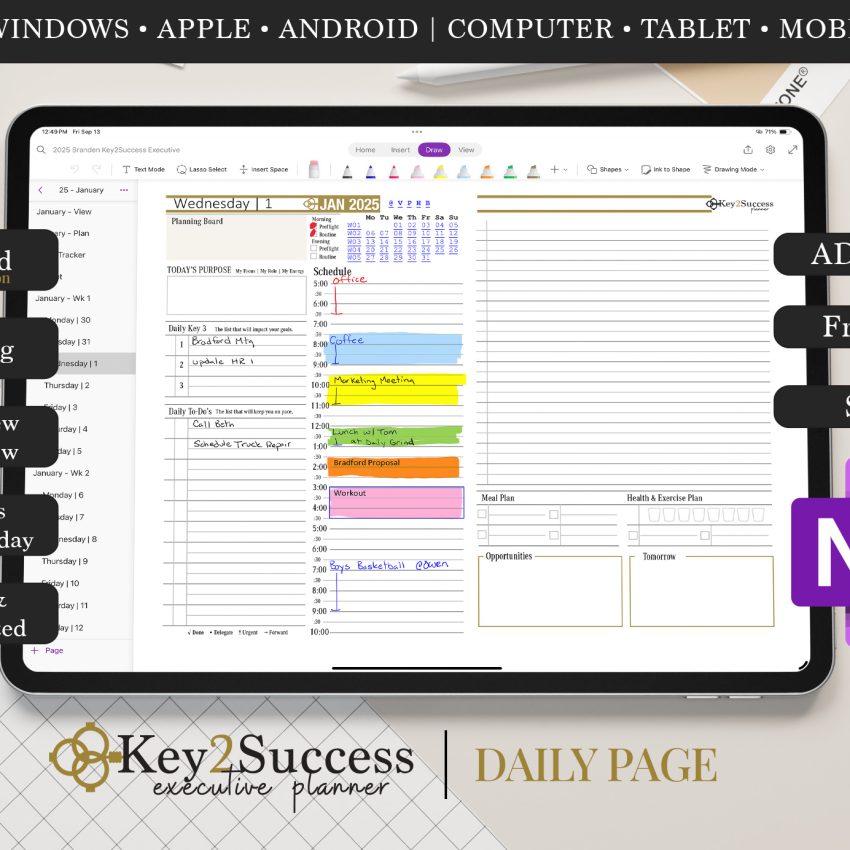 2025 onenote personal digital planner instant access today 