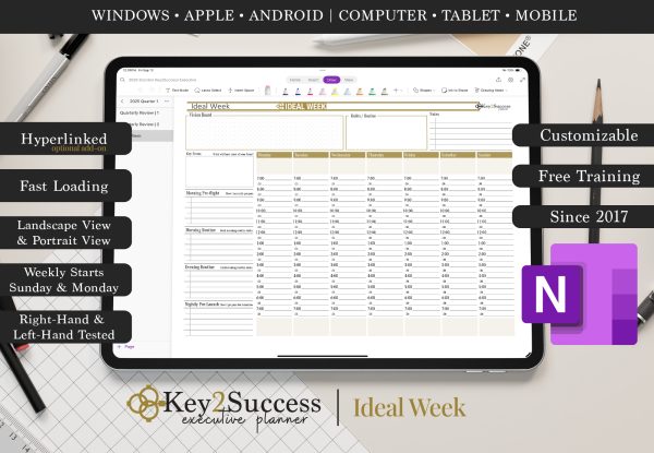 2025 Key2Success Planner OneNote Ideal Week