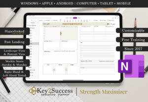 Onenote Page Designs Strength Matrix 2026 OneNote Planner: Business Productivity by Key2Success
