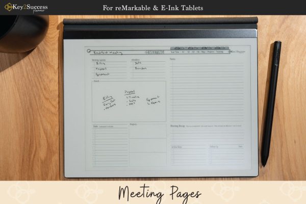 reMarkable 2 Digital Planner Meeting Pages