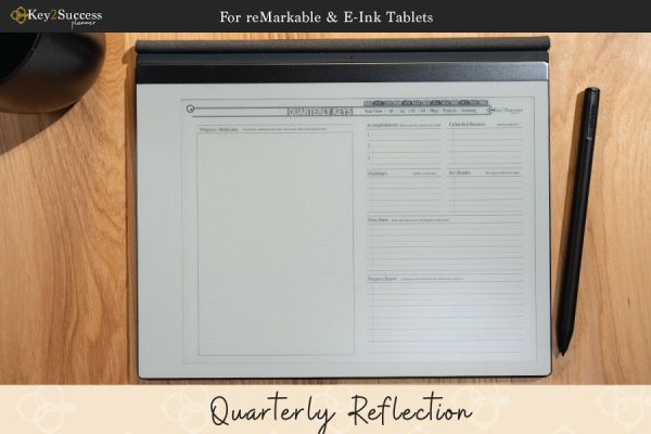 2025 reMarkable 2 Digital Planner Quarterly Reflection