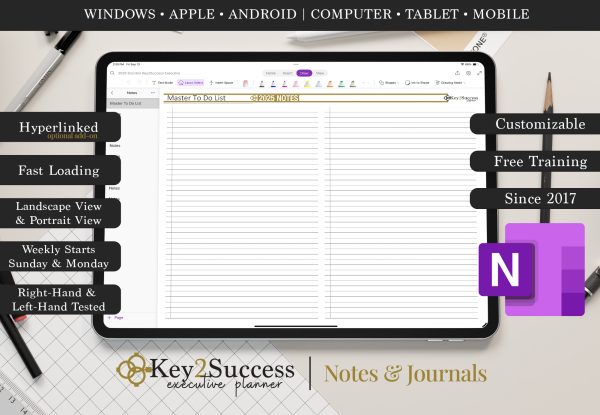 Key2Success Planner OneNote Notes Journals