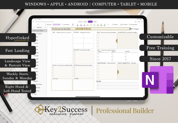 Key2Success Planner OneNote Professional Builder