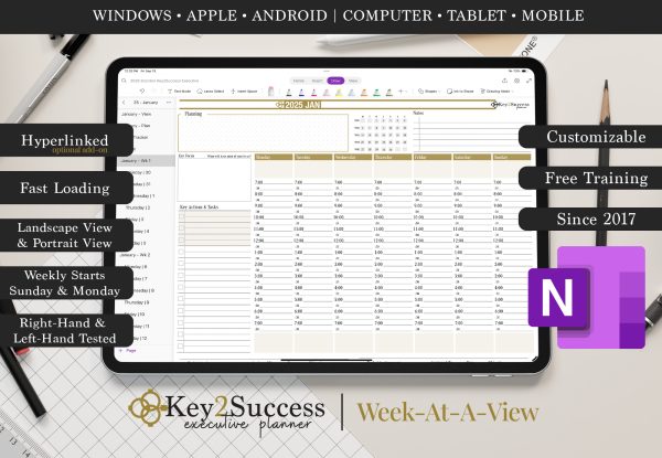 Key2Success Planner OneNote Week At A View