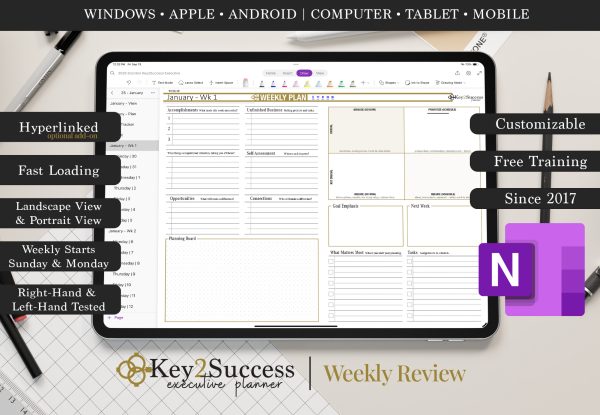 Key2Success Planner OneNote Weekly Review