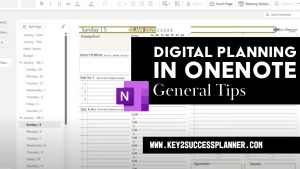 digital planning in onenote tips