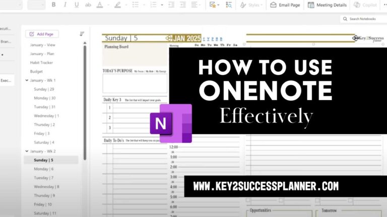 One Vote Onenote OneNote in 2026: Key2Success Digital Planning Guide