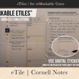 eTile for Cornell Notes Method, digital sticker for reMarkable users, showcasing customizable note-taking template, emphasizing organization and efficiency in academic and professional settings.