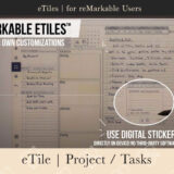 eTile for reMarkable users showcasing digital stickers for project and task management customization.