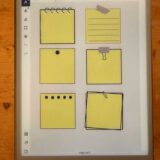 Digital sticky notes displayed on a reMarkable tablet, featuring various styles and layouts for enhanced note-taking and organization.