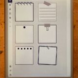 eTile - Sticky Notes design featuring various note styles on a digital tablet, showcasing options for digital planning and organization.