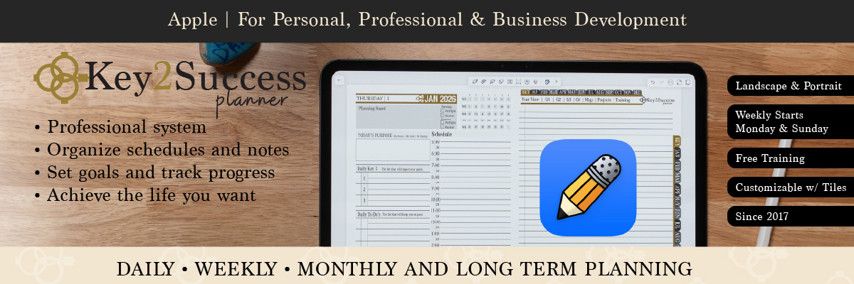 Noteshelf Digital Planners by Key2Success – Plan & Succeed
