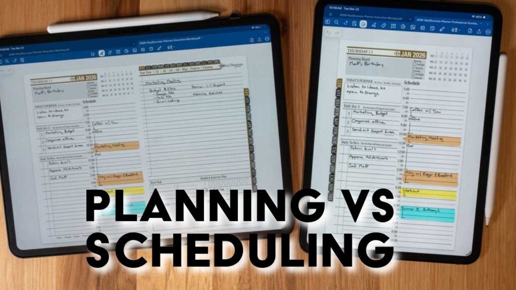 planning vs scheduling representation